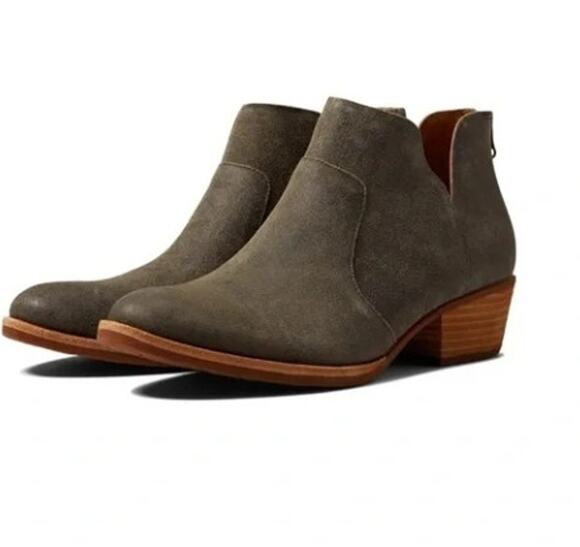 Kork-Ease Shoes - NEW Kork-Ease Skye heeled ankle booties gray distressed suede leather size 6.5
